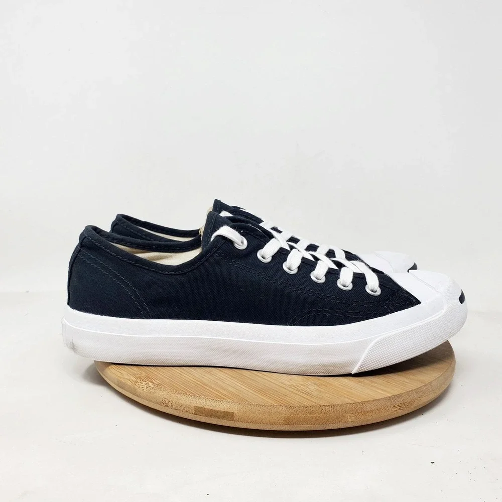 Converse Jack Purcell Shoes Womens 8 Black Lace Up Low Retro Sneaker - Picture 7 of 13